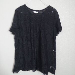 Maurices Black Short Sleeve Blouse ( Bag M )